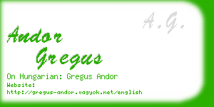 andor gregus business card